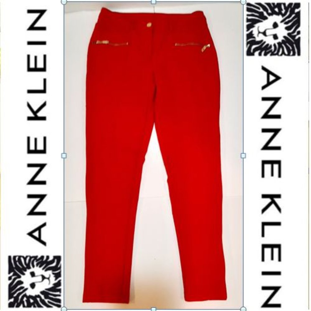 Anne Klein stretchy skinny red pants NWOT